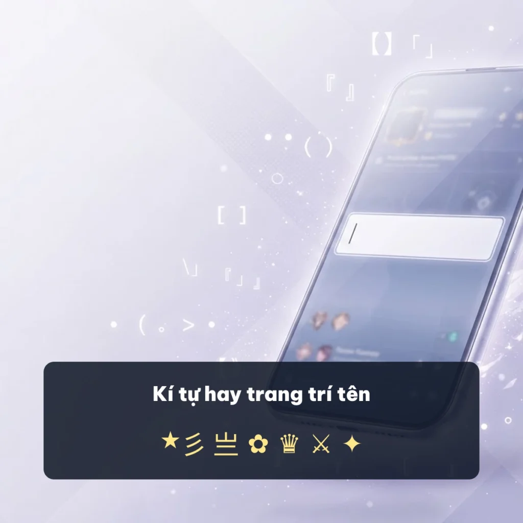 Kí tự hay trang trí hai bên tên game