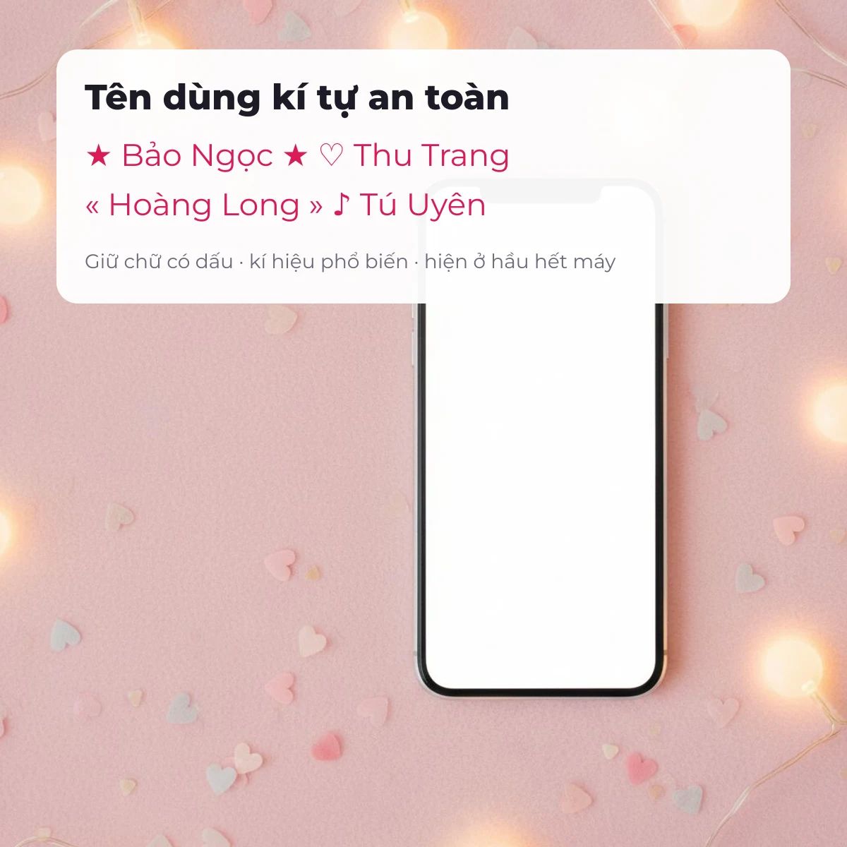 Tên dùng kí tự an toàn, không bị ô vuông